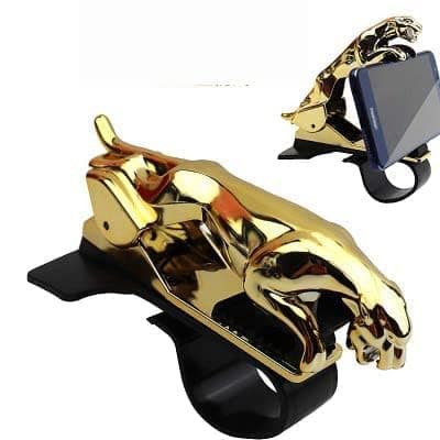 ZAUKY 1PCS Jaguar Shape Car Phone Holder, Leopard Design, 360 Degree Adjustable Clip Stand(Multicolor)