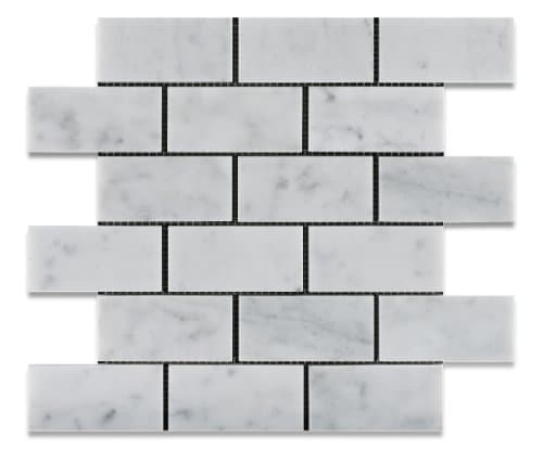 Carrara (Carrera) Bianco Honed 2x4 Subway Mosaic Tile