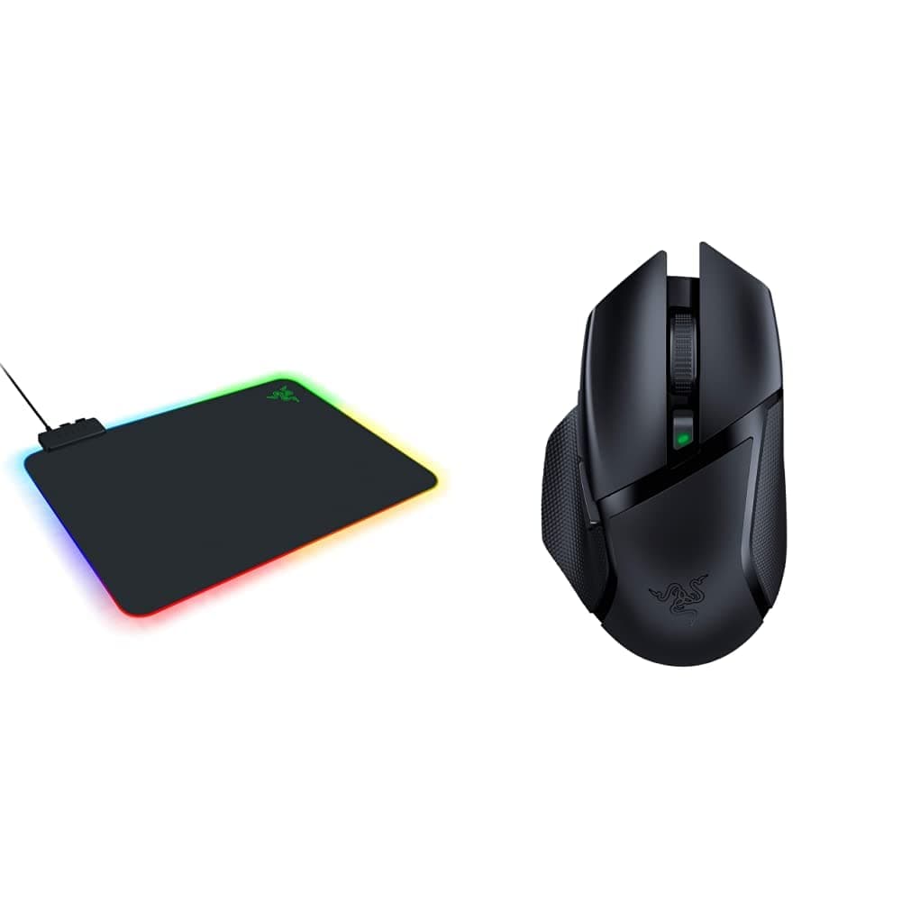 Razer Firefly V2 Gaming Mousepad + Basilisk X HyperSpeed Gaming Mouse Bundle