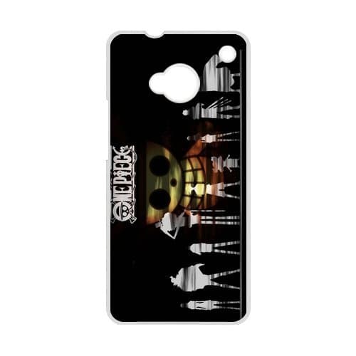 MeowStore Japanese Cartoon OP One Piece Skull Logo Luffy Nami Chorpper Silhouette HTC ONE M7 Case Cover Phone Case Shells White