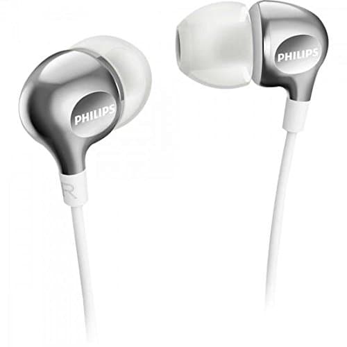 PHILIPS AUDIO SHE3700WT In-Ear Headphones (Pumping Bass, Metalized Coating, Perfect Fit) - White