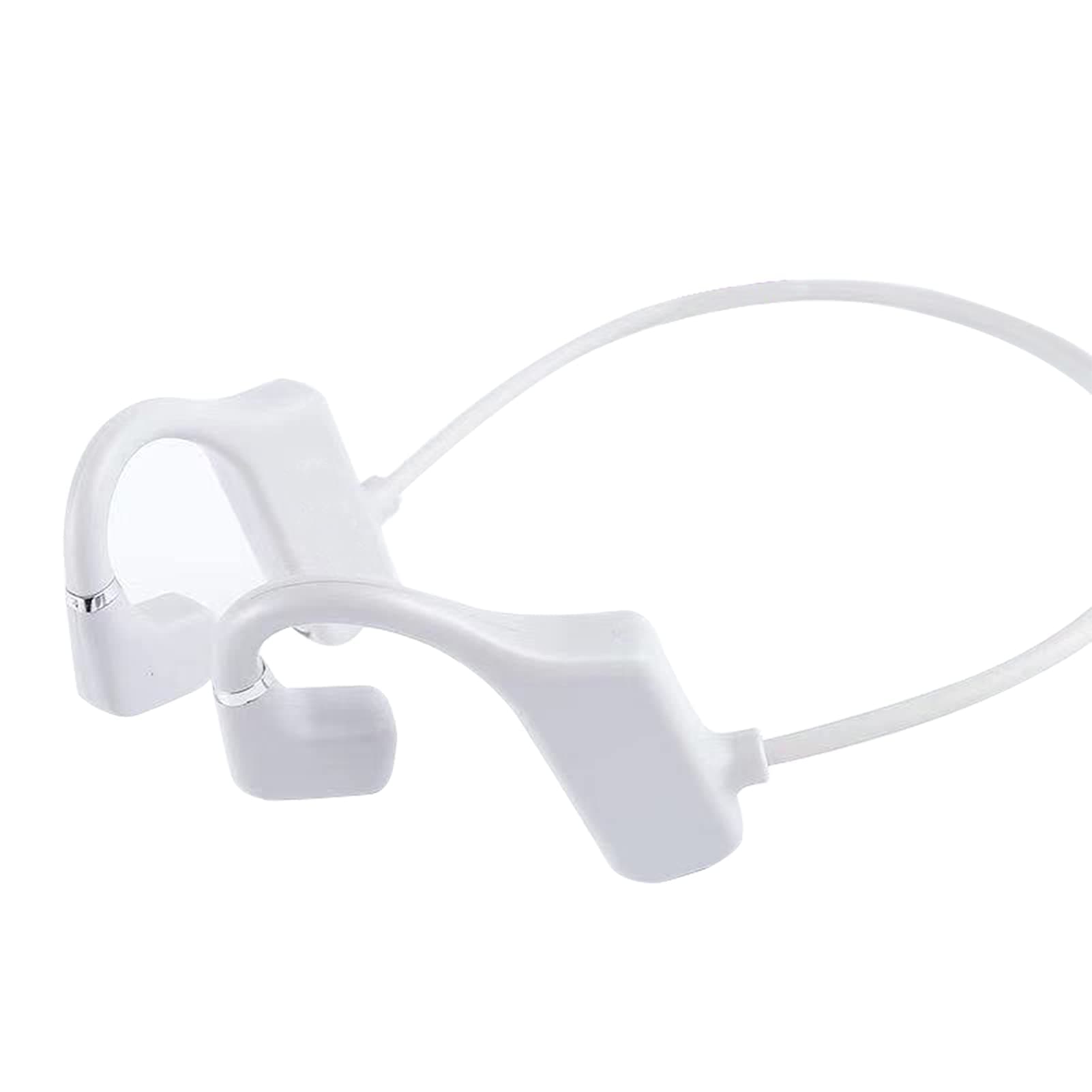 Moares G1 Bone Conduction Headphones Bluetooth Wireless Sports Earphone 3D Stereo Hands-free with Microphone for Running, IPX6 Waterproof White