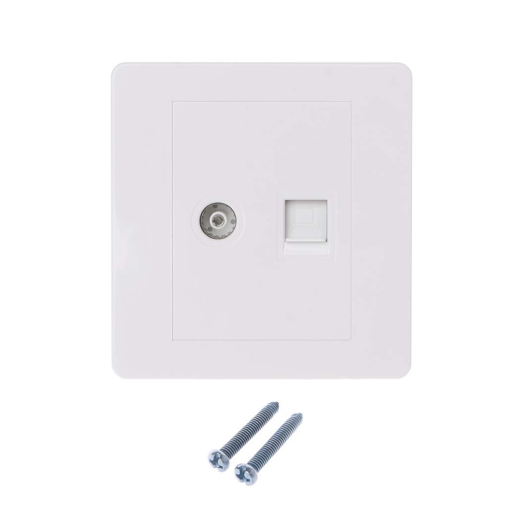 William-Lee RJ45 Network Adapter+TV Antenna Coaxial Wall Mount Output Faceplate Panel Socket
