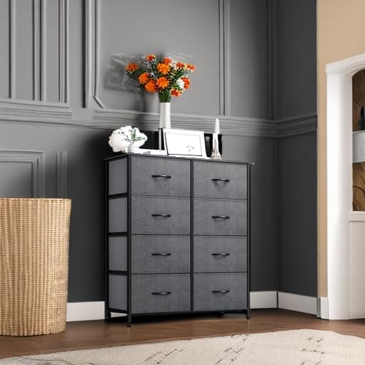 YITAHOME Dresser for Bedroom, Fabric Dresser with 8 Drawers, Tall Chest of Drawers for Closet