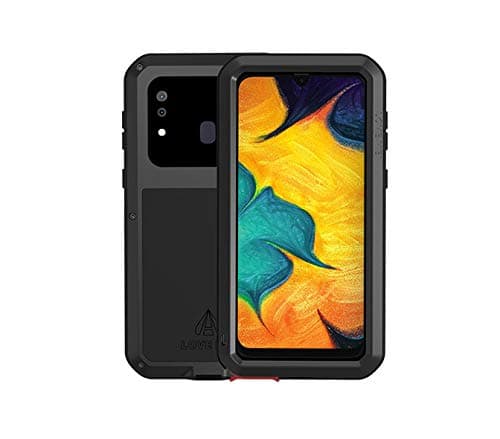 LOVEMEI Powerful Metal Waterproof Case For Samsung GALAXY A20/A30 Cover Full Body Protection ShockProof Phone Case (Black)