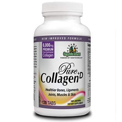 Organic Farms Vitamins Collagen Pure+D, Premium Collagen Pills 6000mg hydrolyzed Collagen peptides Type 1 & 3 - 100% Natural Dietary Supplement, 120 Tablets