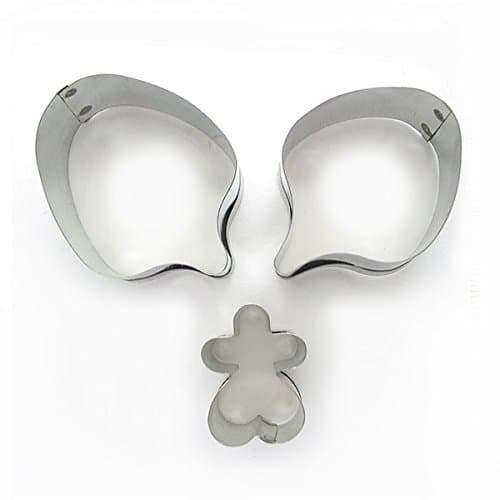 W OF S A SCOTT CLARK WOOLLEY Vanda Orchid Cutter Set - 2pcs Silver Metal Orchid Cookie Cutter - Tropical Flower Theme