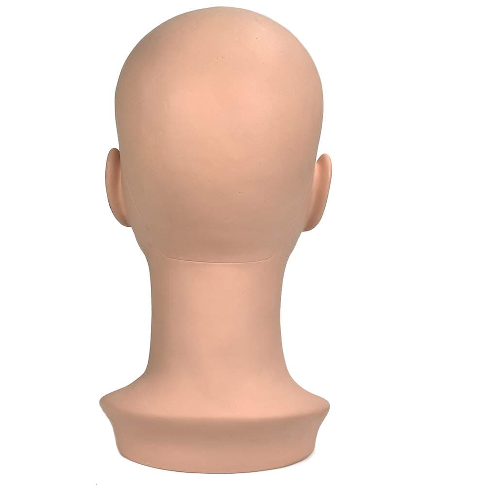 ErSiMan Female Life Size Bald Mannequin Head Professional Cosmetology for Wig Making, Display wigs, eyeglasses, hairs, T pins,with Free Clamp