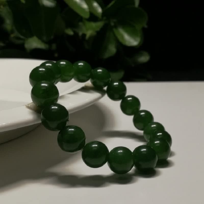 Gfsdjalkj 12mm Natural Hetian Nephrite Bracelets Suitable For Women Men Gift