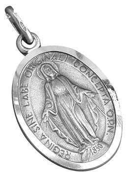 Silver Miraculous of Our Lady 15 mm x 18 mm high. Our Lady Immaculate Medal.Steling Silver our Lady