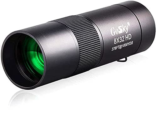 Gosky Pocket Monocular - HD Compact Metal Monoculars for Bird Watching Hunting Sports Travelling Camping Hiking and Outdoor (8x32, Black)