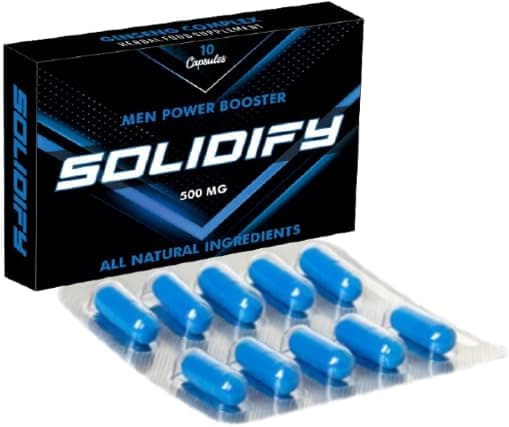 SOLIDIFY 500mg | Unlock Your Potentials with SOLIDIFY | Extra Strength Performance Enhancing Pills for Men | Stamina and Endurance Booster Ginseng Capsules | 10 Capsules