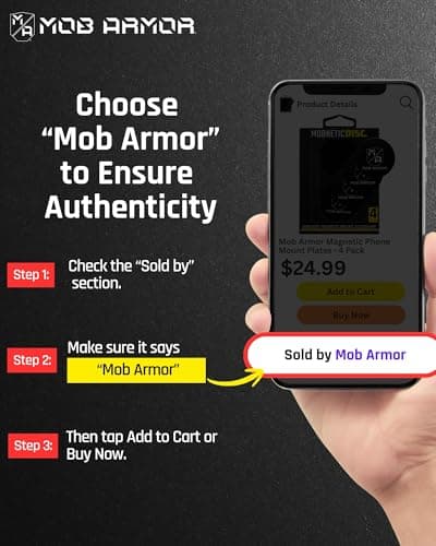 Mob Armor Mounting Discs - Compatible with MobNetic Pro 90 & Mob Magnetic Phone Mount for Car - Adhesive Steel Discs for Magnetic Car Phone Mount Vehicle Accessory - (Black 4-Pack)