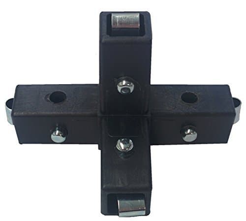 EZTUBE 4-Way Aluminum Extrusion Push pin Assembly Connector. Plastic Black Composite Coupler connectors.