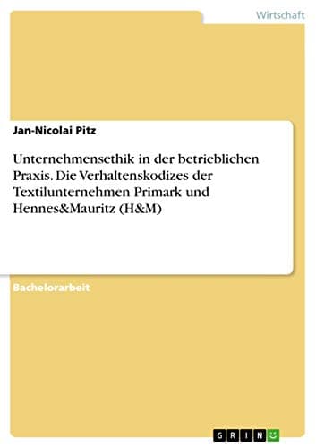 Unternehmensethik in der betrieblichen Praxis. Die Verhaltenskodizes der Textilunternehmen Primark und Hennes&Mauritz (H&M) (German Edition)