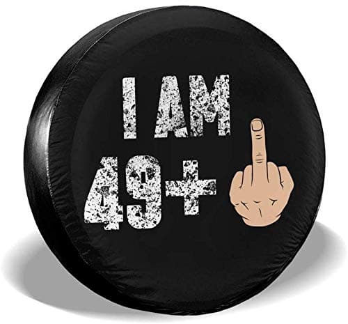 Kejbr Spare Wheel Cover, 50th Birthday Gift Idea Classic Spare Tire Cover for Jeep SUV RVs Universal Fit 14-17 in