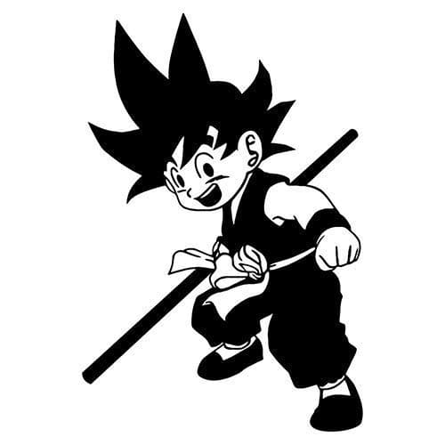ARWY car Stickers Exterior Dragon Ball Z Goku Car Racing Stickers Exterior Decals (Black)