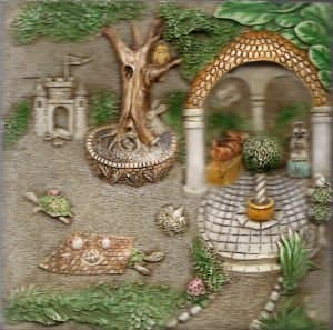 Byron's Secret Garden Gourmet Gazebo, PXGD2 Tile Figurine by Picturesque