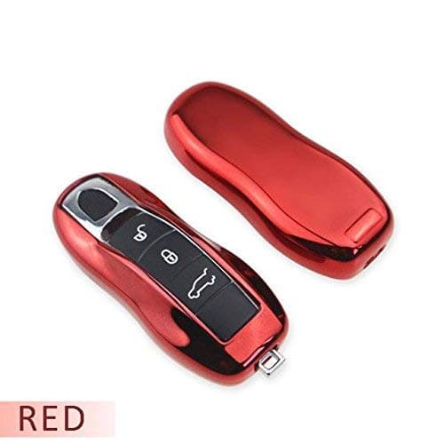 Electroplated TPU Smart key Fob Cover Skin Case for Porsche Durable Anti Shock Car Vehicle Chrome Metalic Mirror Effect