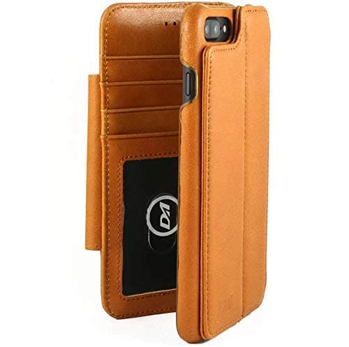 DOC ARTISAN | Classic V5 Wallet | Case for iPhone 6/6S Plus | Tan | Genuine Leather Wallet Case, Protective, Flip Cover, Card Holder Slots, Magnetic Inner Case