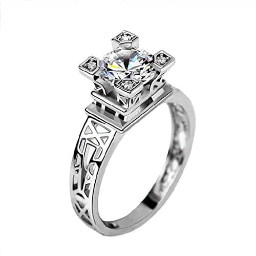 2016 wedding ring new design wholesale vintage lady jewelry aaaa cz zircon silver plated ring hot drop shipping