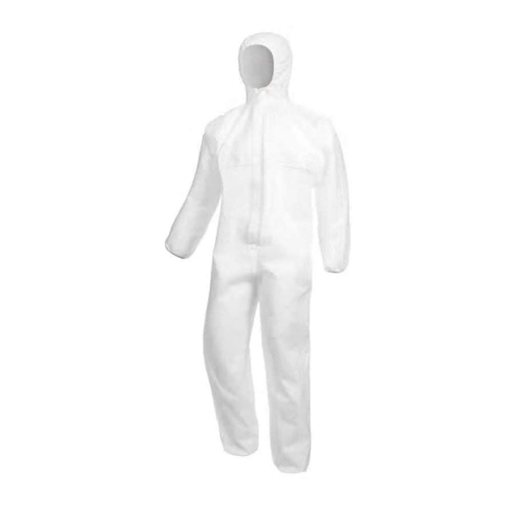 Disposable Non-Woven Clothing, Dustproof, Purification, Fabric Isolated Clothing Hood Coverall Suit White Non-medical (1 Piece Size M)