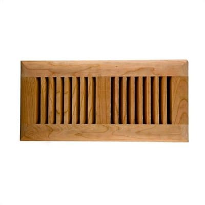 4" x 10" American Cherry Wood Self Rimming Vent Cover