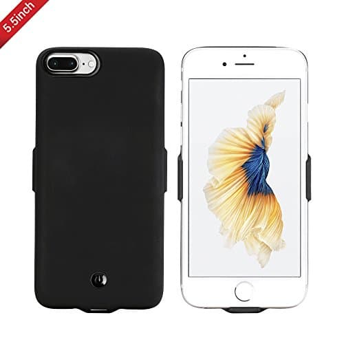 Battery Case Power Case for iphone8plus/7plus/6plus/6s Plus, Huafly Portable 10000mAh Battery Charger Powerbank case Cover for 5.5 Inch(Black)
