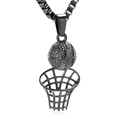 Basketball Hoop Cremation Jewelry for Ashes Stainless Steel Pendant Locket Keepsake Memorial Urn Necklace for Women Men