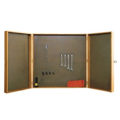 Three Section Storage Cabinet with 1/8" Pegboard