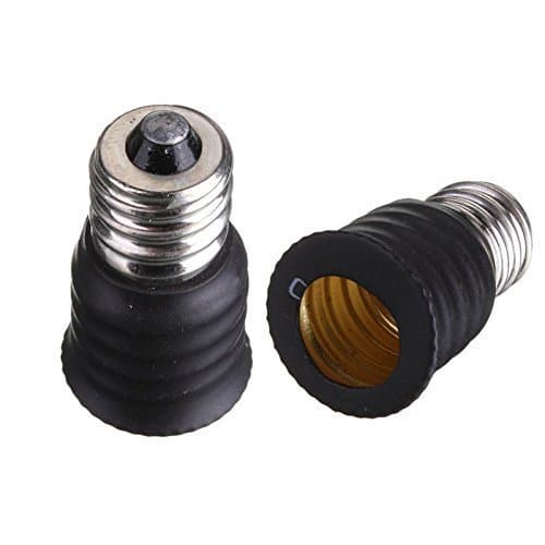 (E11 to E12) - Mini Candelabra E11 Base Screw Socket to Candelabra E12 Socket Adapter Industrial Grade (Pack of 5)