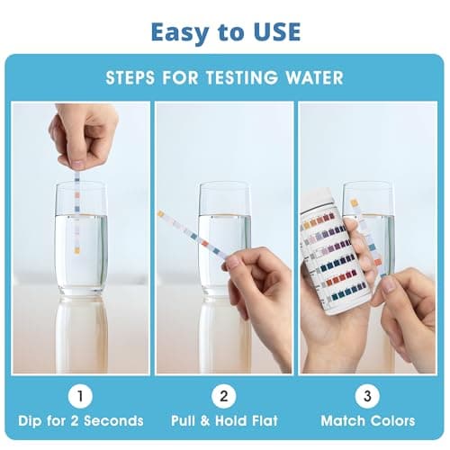 Liberty Gold Standard© Essential Heavy Metals Water Test for Drinking Water - 6 in 1 Heavy Metals Water Test Strips - Lead, Mercury, Chromium, Magnesium, Cadmium, Calcium with 50 Test Strips