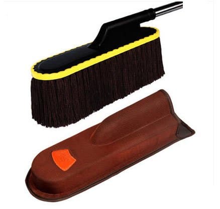 Xuanzimeng 360° Rotation Car Wax Drag Nano Fiber Car Wash Brush Car Duster Car Mop Wax Dust Mop Wax Car Cleaning Supplie (Brown B)
