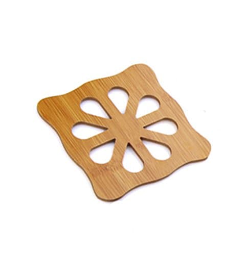 YOLALA Wood Coaster Set of 4 Heat-resistant Insulation Cute Cartoon Non-slip Table Mats Petaline