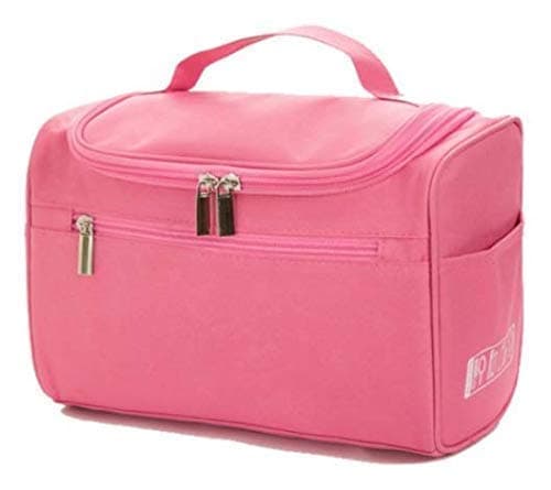 Sarth Shopobox Travel Toiletry Bag Cosmetic Bag with Hook for Travel, Makeup Organiser, Cosmetic Pouch, Household Grooming Kit, Makeup Bag for Women (Pink)