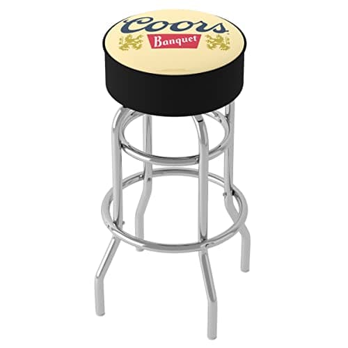 Bar Stool - Coors Banquet Logo Stool with Foam Padded Seat - Swivel Chair for Game Room, Garage, or Home Bar by Trademark Global
