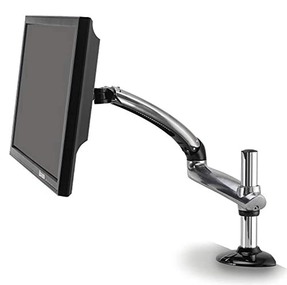 ErgotechSingle Freedom Arm, Includes Single Aluminum Articulating Arm, 8.4-17.8 lbs. Weight Capacity, Suitable for Monitors up to 27 inches, VESA Compatible 75×75, 100×100, Silver