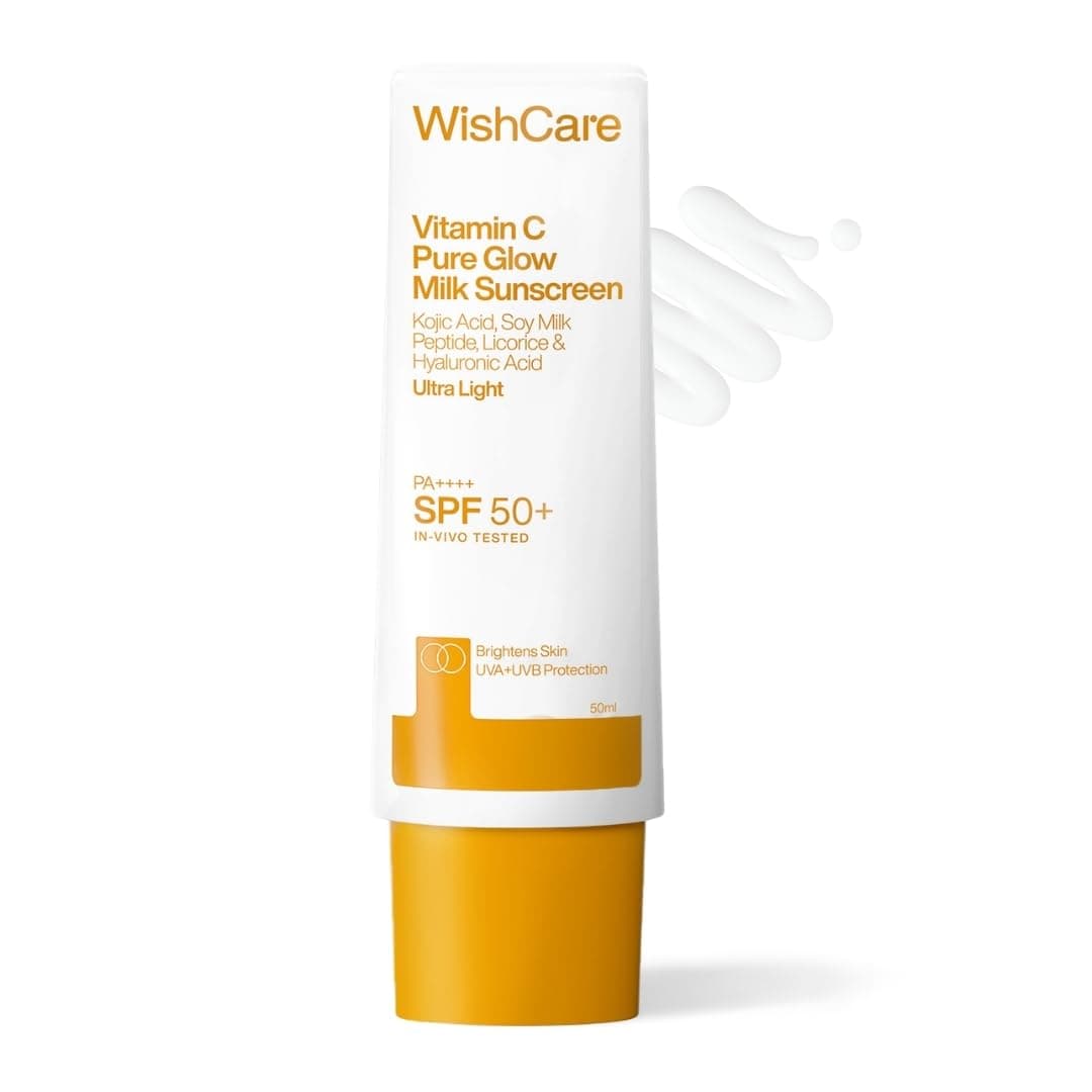 WishCare Vitamin C Pure Glow Milk Sunscreen with SPF 50 PA++++