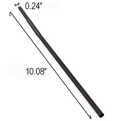 Disposable Flexible Plastic Drinking Straws, Black, 10 inches, Pack of 100