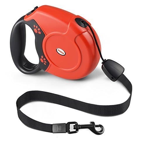 PETIG Retractable Dog Leash, Pet Walking Leash Retractable 26 ft for Small Medium Large Dogs Up to 88lbs, Tangle Free with One Button Break & Lock, Best for Dog Walking Running & Training (Red)