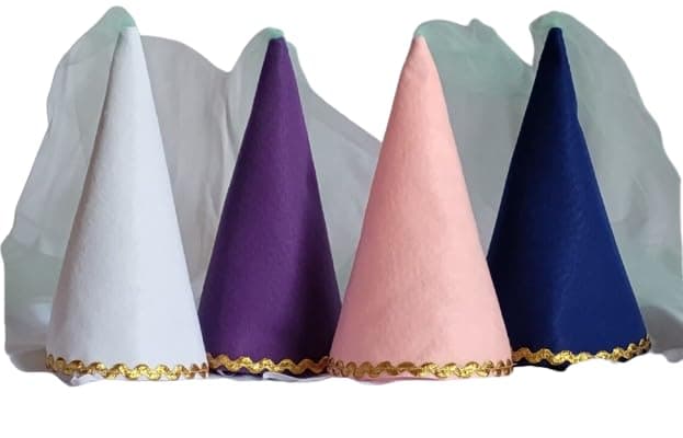 Felt Girls Princess Cone Hat Renaissance Veil Hat Medieval Tulle Hat Dress-up Play Birthday Party Halloween