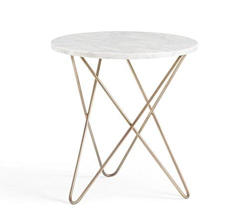 Furniture & Décor Side Table SAH_4044 (Iron & Marble_36x36x46_Gold).