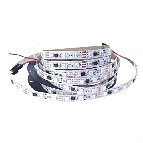 Alarmpore (TM) 5m/16.4ft WS2811 LED Digital Strip LED Pixel Strings Rope DC 12V 5m/roll 300LEDs 100ICs 5050 RGB Addressable Not Waterproof White PCB (White)