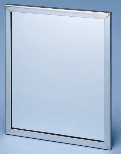 16-inch x 24-inch Channel framed mirror, satin finish