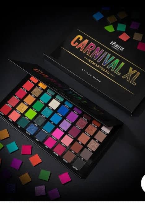 BPERFECT COSMETICS CARNIVAL Eyeshadow Palette | Stacey Marie Carnival XL Pro Remastered | 45 Striking Shades | Vibrant Matte Eyeshadows | Pigmented Shimmers |