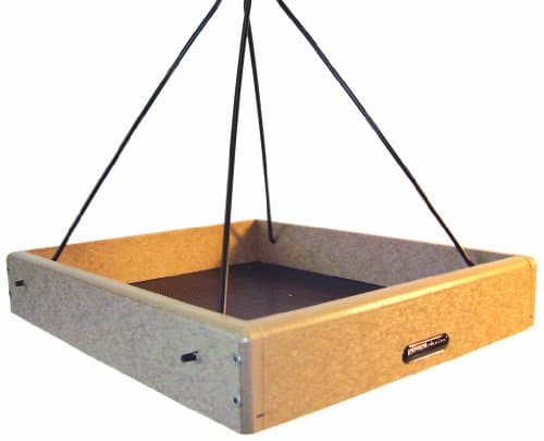 Birds ChoiceSNHPF250 Hanging Tray, Recycled Hanging Feeder w/ Collapsible Steel Hanging Rods, Large