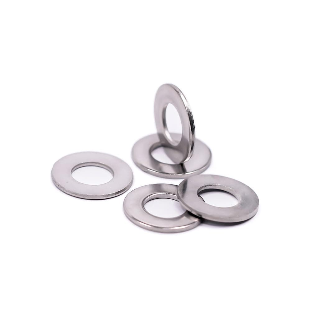 #6 Stainless Steel Flat Washer (0.16" ID, 0.39" OD), 304 Stainless Steel 18-8, Bright Finish, Pack of 100