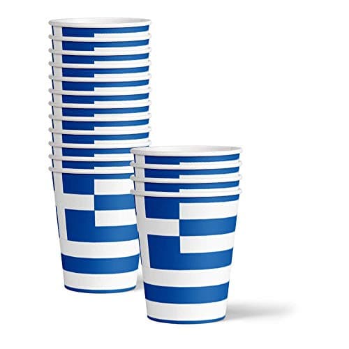Greek Flag Greece Birthday Party Supplies Set Plates Napkins Cups Tableware Kit for 16
