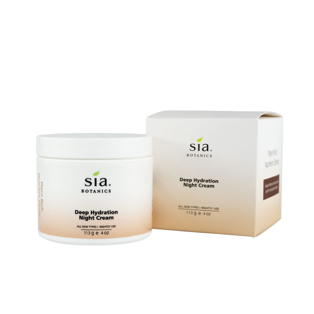 - Sia Botanics Deep Hydration Night Face Cream (118ml/4oz Tub) | Facial Moisturizer w/Jojoba, Evening Primrose, Vitamin E | Natural, Clean, Botanical Skincare for Women