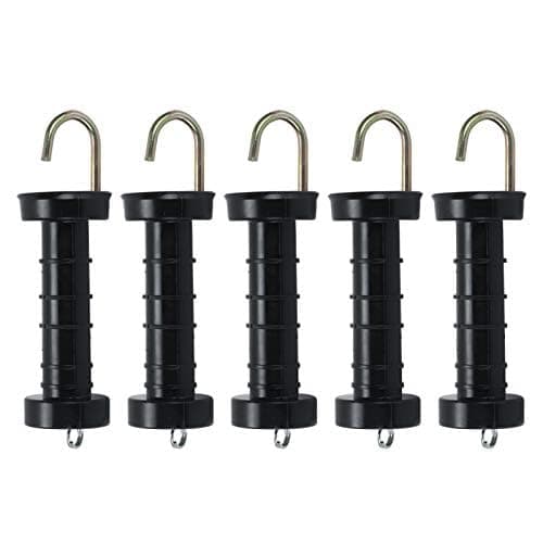 Mutiwill 5Pcs Door Handle Heavy Duty Electric Fence Arch Hook Gate Handle + Spring Inside Insulator